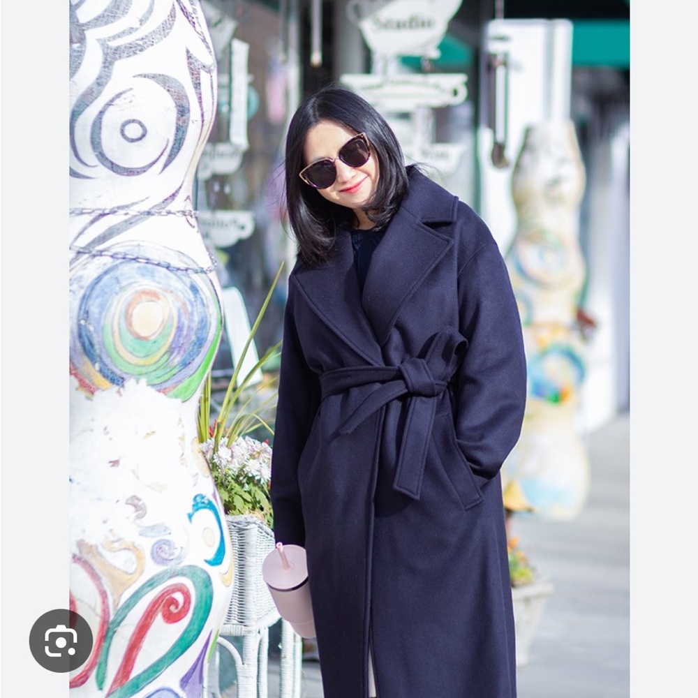 Banana Republic Oversized Wool-Cashmere Wrap Coat Size Medium EUC